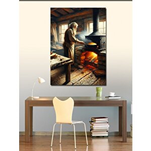 Kanvas Tablo Odun Fırını Ve Usta 100x140 cm