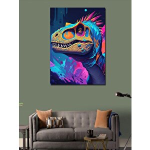 Kanvas Tablo Renkli Dinozor 100x140 cm