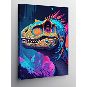 Kanvas Tablo Renkli Dinozor 50x70 cm