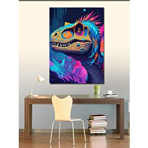 Kanvas Tablo Renkli Dinozor 50x70 cm