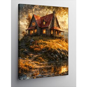 Kanvas Tablo Terk Edilmiş Ev 100x140 cm