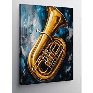 Kanvas Tablo Altın Trombon 100x140 cm