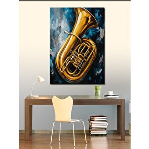 Kanvas Tablo Altın Trombon 100x140 cm