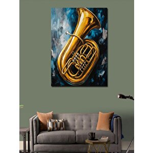 Kanvas Tablo Altın Trombon 100x140 cm