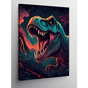 Kanvas Tablo Korkutucu Dinozor 70x100 cm