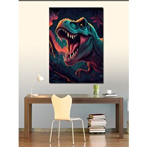 Kanvas Tablo Korkutucu Dinozor 100x140 cm