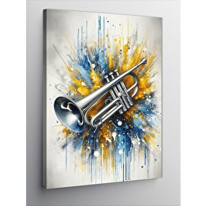 Kanvas Tablo Sarı Trompet Patlaması 70x100 cm