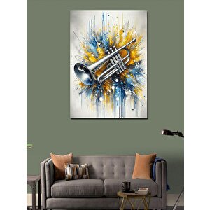 Kanvas Tablo Sarı Trompet Patlaması 70x100 cm
