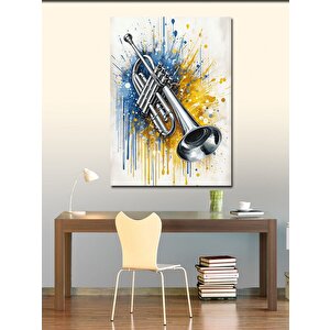 Kanvas Tablo Boyanmış Trompet 70x100 cm