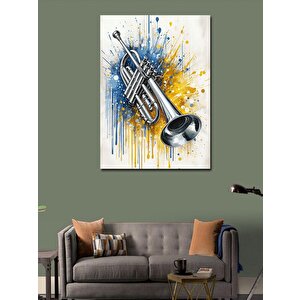 Kanvas Tablo Boyanmış Trompet 70x100 cm