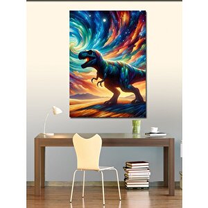 Kanvas Tablo Neon Dinozor 70x100 cm