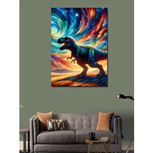 Kanvas Tablo Neon Dinozor 70x100 cm