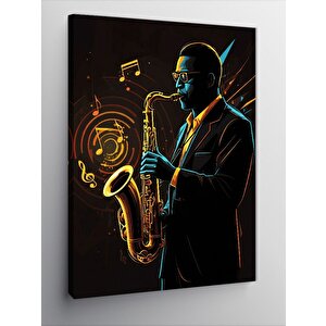 Kanvas Tablo Saksafon Çalan Adam 50x70 cm
