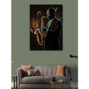 Kanvas Tablo Saksafon Çalan Adam 100x140 cm