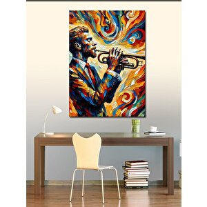 Kanvas Tablo Renk Patlamasında Trompetçi 50x70 cm