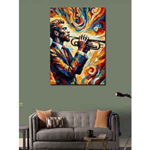 Kanvas Tablo Renk Patlamasında Trompetçi 50x70 cm