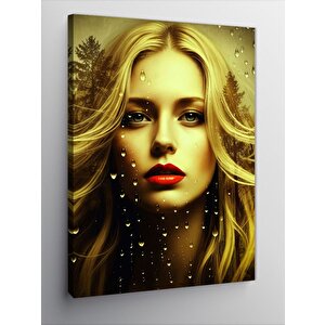 Kanvas Tablo Sarı Saçlı Kadın 100x140 cm