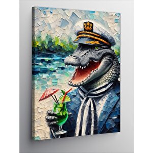 Kanvas Tablo Tropik Dinozor 100x140 cm