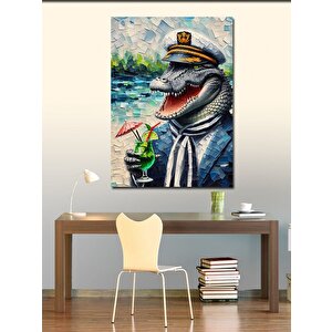 Kanvas Tablo Tropik Dinozor 100x140 cm