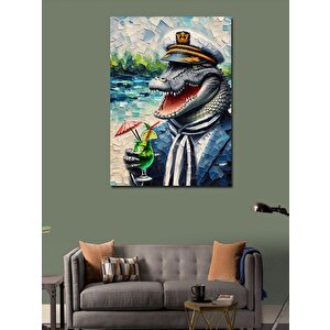 Kanvas Tablo Tropik Dinozor 100x140 cm