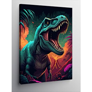 Kanvas Tablo Korkutucu Dinozor 50x70 cm