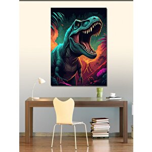 Kanvas Tablo Korkutucu Dinozor 50x70 cm