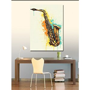 Kanvas Tablo Cazın Notaları (saksafon) 100x140 cm