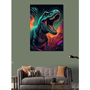 Kanvas Tablo Korkutucu Dinozor 100x140 cm