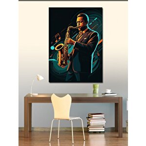 Kanvas Tablo Saksafoncu Müzisyen 70x100 cm