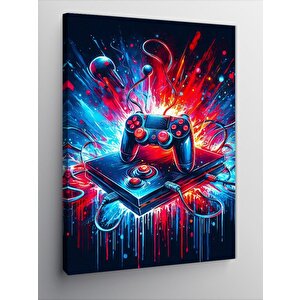 Kanvas Tablo Neon Oyun Kumandası 70x100 cm