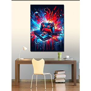 Kanvas Tablo Neon Oyun Kumandası 70x100 cm