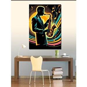 Kanvas Tablo Saksafoncu Silüet 70x100 cm