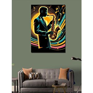 Kanvas Tablo Saksafoncu Silüet 70x100 cm