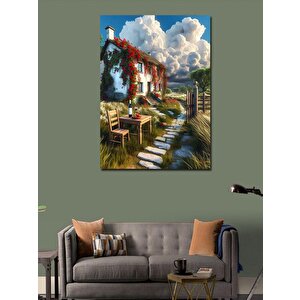 Kanvas Tablo Kır Evi Bahçesi 50x70 cm