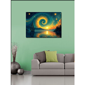 Kanvas Tablo Renkli Galaksi Döngüsü Çizimi 50x70 cm