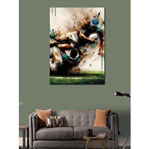 Kanvas Tablo Futbol Oyuncularının Çarpışması 70x100 cm