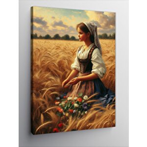 Kanvas Tablo Başak Tarlasındaki Kız 70x100 cm