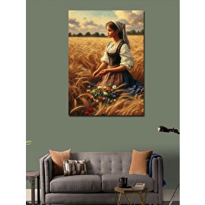 Kanvas Tablo Başak Tarlasındaki Kız 70x100 cm