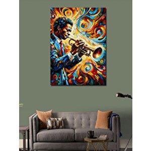 Kanvas Tablo Trompet Çalan Müzisyen 100x140 cm