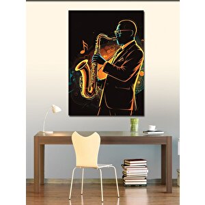 Kanvas Tablo Saksafon Çalan Adam 100x140 cm