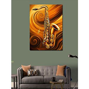 Kanvas Tablo Altın Saksafon 100x140 cm