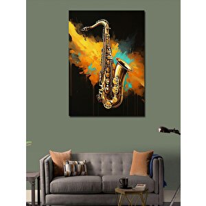 Kanvas Tablo Sarı Saksafon 50x70 cm