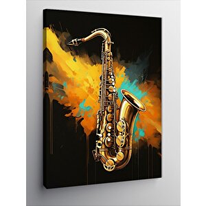 Kanvas Tablo Sarı Saksafon 100x140 cm