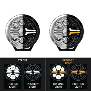 Off-road Valuefit Blade Led Uzun Far Krom 36w 7" Beyaz-amber Isik 1fj357198-031