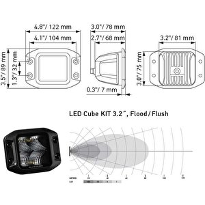 Hella Black Magic Cube 12/24v Led Far Yardimci Spot Takim Kit 1fa358176-831