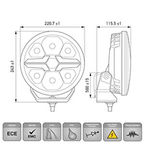 Hella Off-road Valuefit Blade Led Uzun Far Siyah 18w 9" Beyaz Isik 1fj357199-051