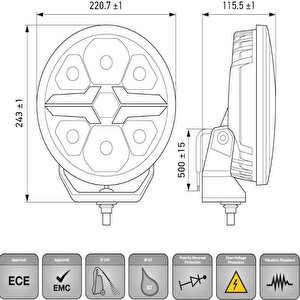 Hella Off-road Valuefit Blade Led Uzun Far Krom 18w 9" Beyaz-amber Isik 1fj357199-031