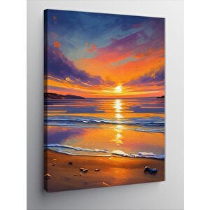 Kanvas Tablo Gün Batımı Sahili 70x100 cm