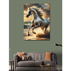 Kanvas Tablo Kumsalda Koşan At 70x100 cm