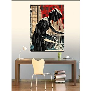 Kanvas Tablo Yağmur Ve Kadın 100x140 cm